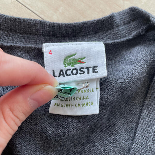 LACOSTE(ラコステ)の【clear様専用】ラコステ ウォッシャブル 綿 セーター ニット グレー メンズのトップス(ニット/セーター)の商品写真