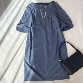 アナイ(ANAYI)の美品✨アナイ ロングワンピース 秋服 コットン ひざ丈 日本製 五分袖(ひざ丈ワンピース)