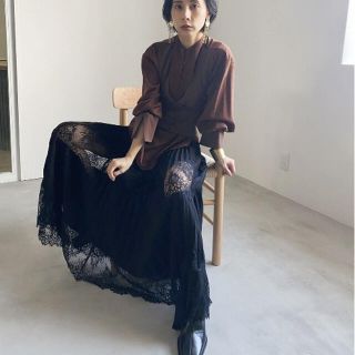 アメリヴィンテージ(Ameri VINTAGE)のAMERI UNDRESSED LACE SANDWICH SKIRT(ロングスカート)