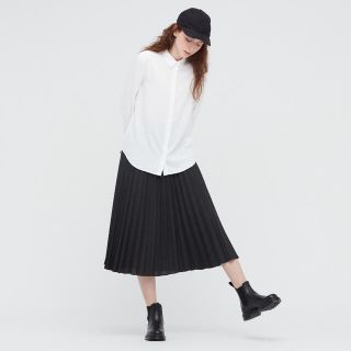 ユニクロ(UNIQLO)のUNIQLO ユニクロ レーヨンブラウス　長袖　白　ホワイト(シャツ/ブラウス(長袖/七分))