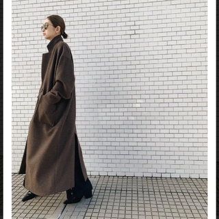 限定値下げRim.ark wool maxi gown coat ♡ brown(ロングコート)