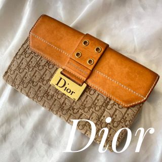 クリスチャンディオール(Christian Dior)の希少《Dior》ディオール　長財布　トロッター柄　キャンバス　レザー(財布)