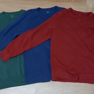 ユニクロ(UNIQLO)のUNIQLO(ユニクロ) クルーネックスウェットシャツ L 3色セット(スウェット)