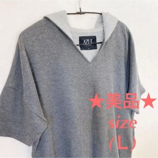 アズール(AZZURE)の★美品★AZUL★アズール★フード付き　半袖ワンピース　ルームウェアーＬ(11号(ひざ丈ワンピース)