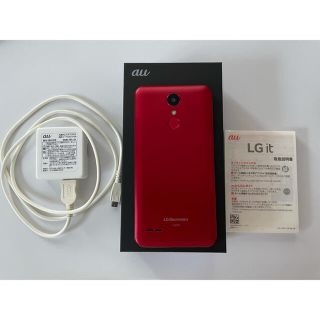 エーユー(au)のLGit LGV36 SIMロック解除済充電器付(スマートフォン本体)