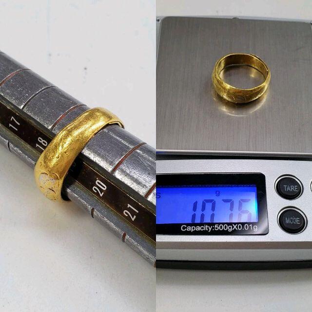 mon様 純金 甲丸リング 松竹梅 10.76g - 5