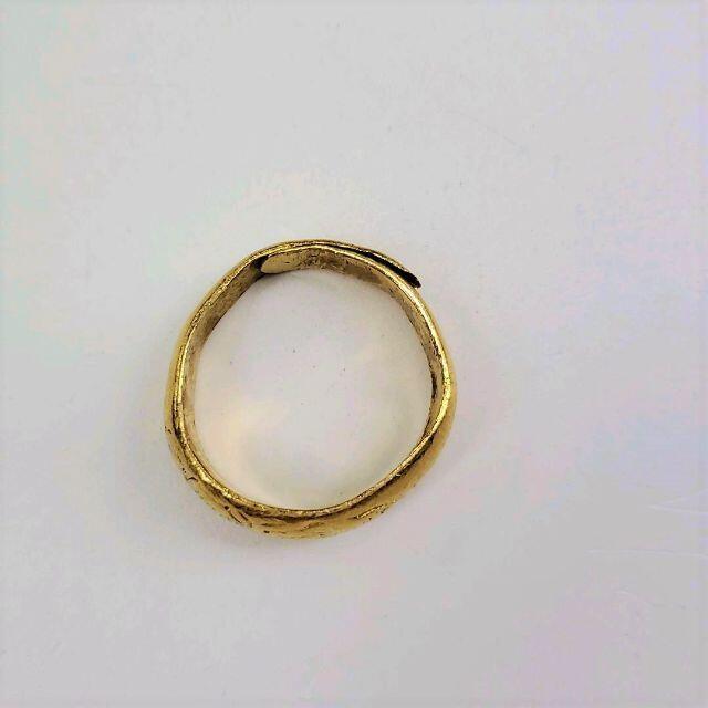 mon様　純金　甲丸リング　松竹梅　10.76ｇ メンズのアクセサリー(リング(指輪))の商品写真