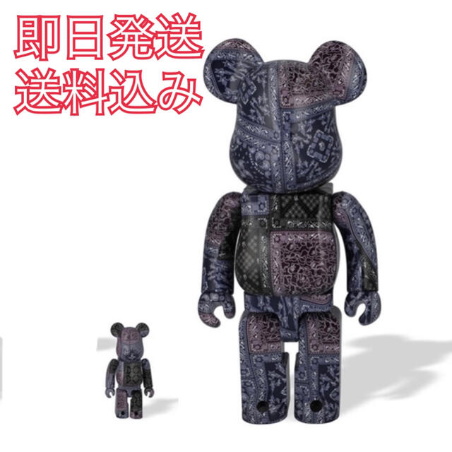 フィギュアBE@RBRICK BAPE BLACK BANDANA 100％ & 400％