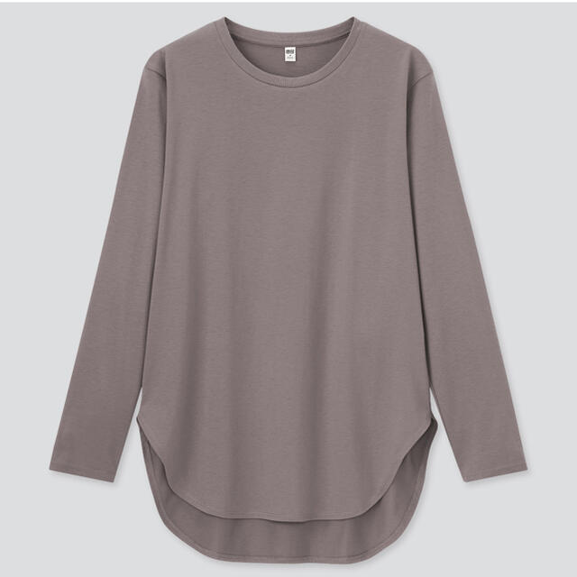 UNIQLO(ユニクロ)のコットンロングシャツテールT レディースのトップス(Tシャツ(長袖/七分))の商品写真