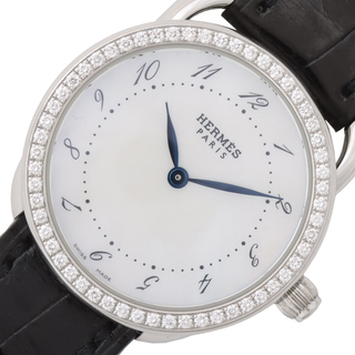 エルメス(Hermes)の　エルメス HERMES アルソー AR5.230 ステンレススチール SS ダイヤベゼル クオーツ レディース 腕時計(腕時計)