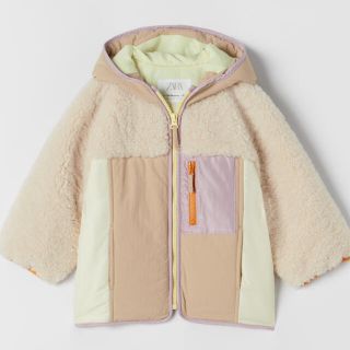 ZARA KIDS - ZARA カラーブロックフェイクボアジャケットの通販