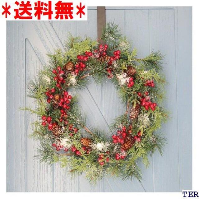 送料無 クリスマスリース 50cm 50cm 赤い実 松ぼ 造花 花輪 1個 9 その他 Www Horizontravel Ph