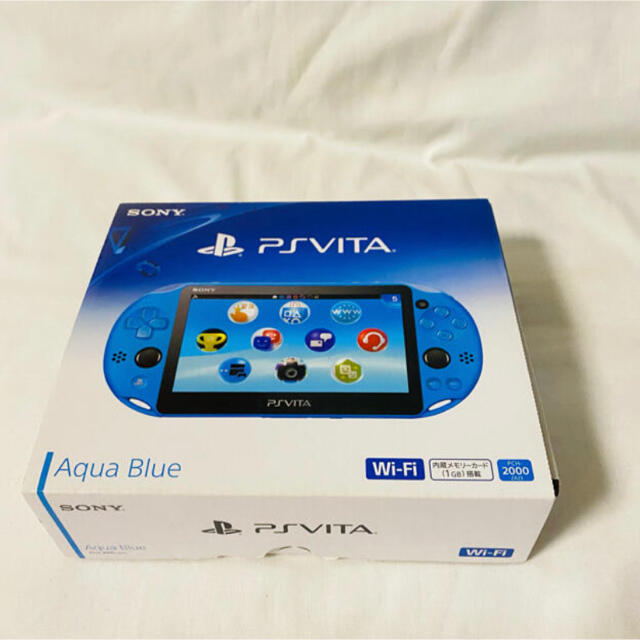 PlayStation Vita(プレイステーションヴィータ)の○本体未使用品○ ps Vita アクアブルー 本体 PCH-2000 ビータ エンタメ/ホビーのゲームソフト/ゲーム機本体(携帯用ゲーム機本体)の商品写真