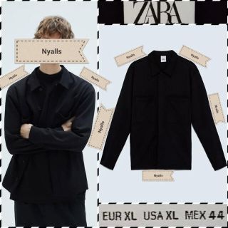 ザラ(ZARA)の新品★タグ付き★プレミアム★隠し釦ダウン★ワーク★ジャケット★シャツアウター★黒(ブルゾン)