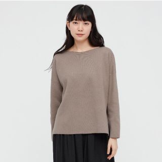 ユニクロ(UNIQLO)の【未使用】UNIQLO  スフレヤーンボートネックセーター　Ｓ(ニット/セーター)