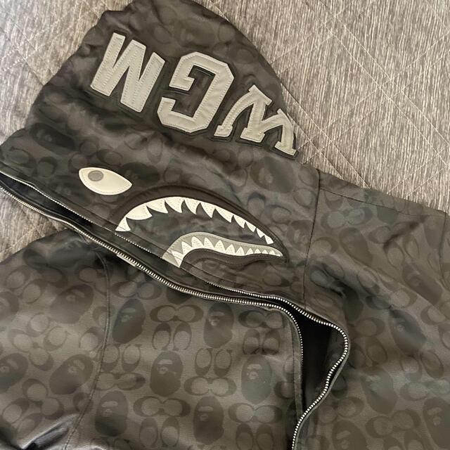 A bathing ape BAPE アベイシングエイプ　レザー　レア　パーカー