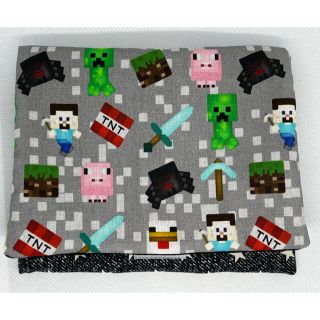 ハンドメイド　移動ポケット　マイクラ　グレー(外出用品)