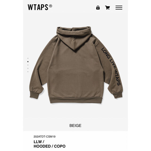 W)taps(ダブルタップス)の新品 20 AW WTAPS LLW HOODED COPO L メンズのトップス(パーカー)の商品写真