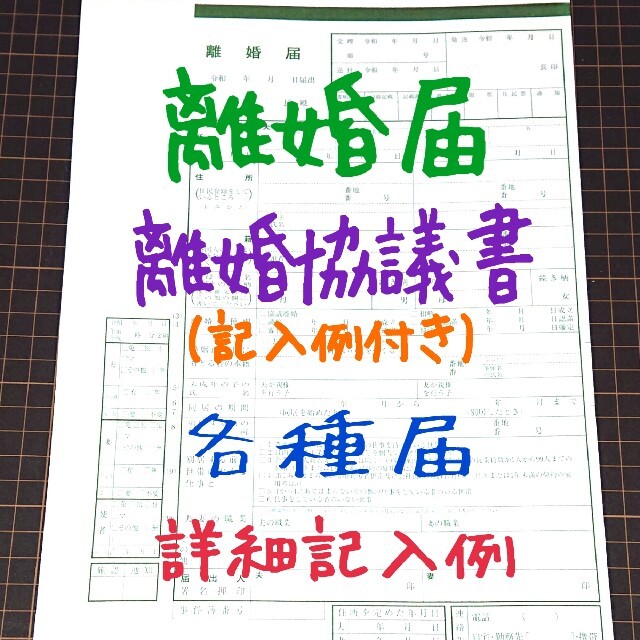 プレゼントを選ぼう！ ⑮離婚協議書 協議書記入例 離婚届 各種届 詳細記入例