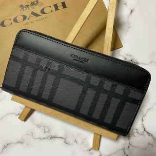 コーチ(COACH)の【COACH】コーチ長財布(ラウンドファスナー) グレーブラック (長財布)