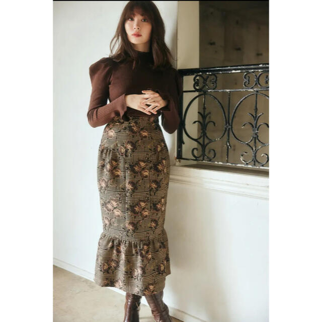 Her lip to Roses Jacquard Midi Skirt レディースのスカート(ひざ丈スカート)の商品写真