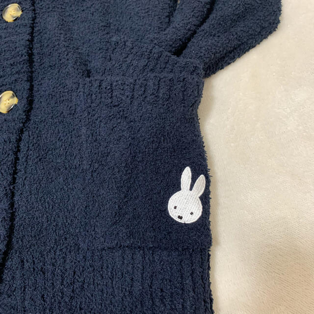 【miffy】ニット　カーディガン　ネイビー　お月様　モコモコ　4L レディースのルームウェア/パジャマ(ルームウェア)の商品写真