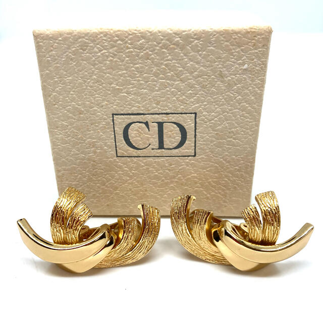 クリスチャンディオール Dior ヴィンテージイヤリング ゴールド 