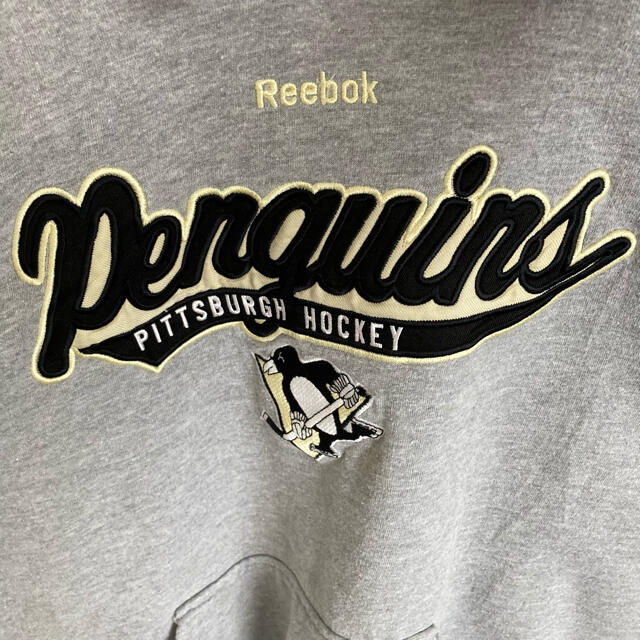 激レア】リーボック NHL☆ビック刺繍ロゴ XL ゆるだぼ パーカー グレー