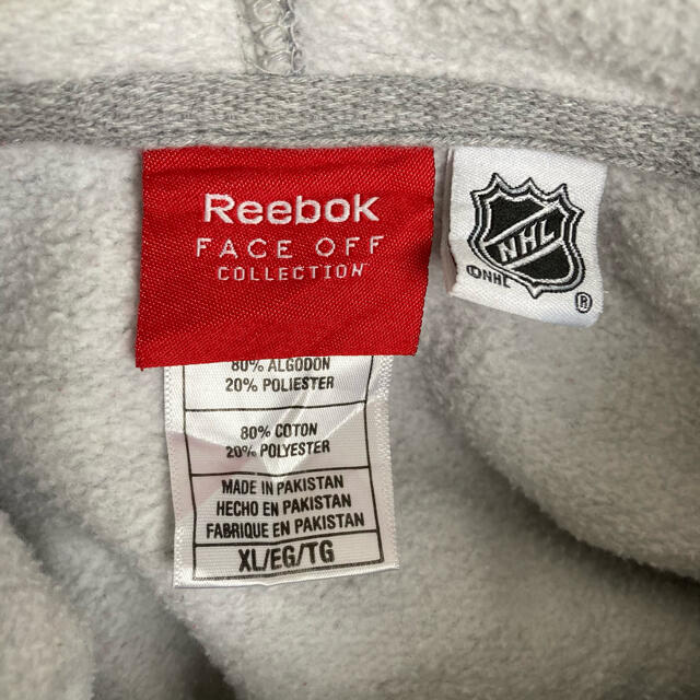激レア】リーボック NHL☆ビック刺繍ロゴ XL ゆるだぼ パーカー グレー