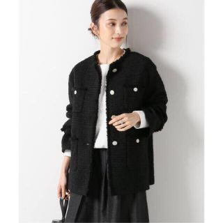 完売品★ IENA Monotone Tweed ノーカラージャケット 38