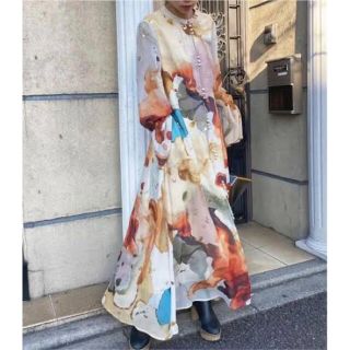 アメリヴィンテージ(Ameri VINTAGE)のAmeri Vintage  INK ART DRESS(ロングワンピース/マキシワンピース)