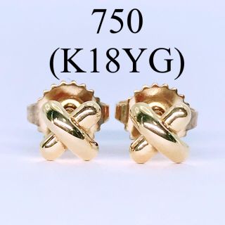 ティファニー(Tiffany & Co.)のティファニー クロスステッチ ピアス 750 K18 イエローゴールド シンプル(ピアス)