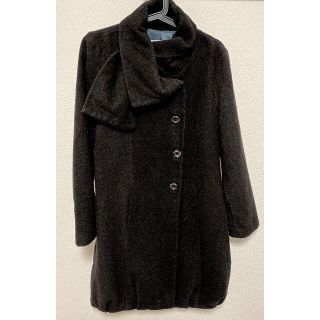 イタリア製の黒のウールのコート(ロングコート)