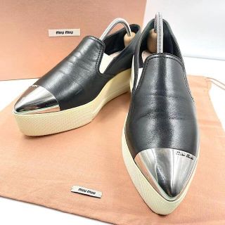 ミュウミュウ(miumiu)の【良品】ミュウミュウ 厚底 スニーカー プラットフォームシューズ 38 1/2(スニーカー)