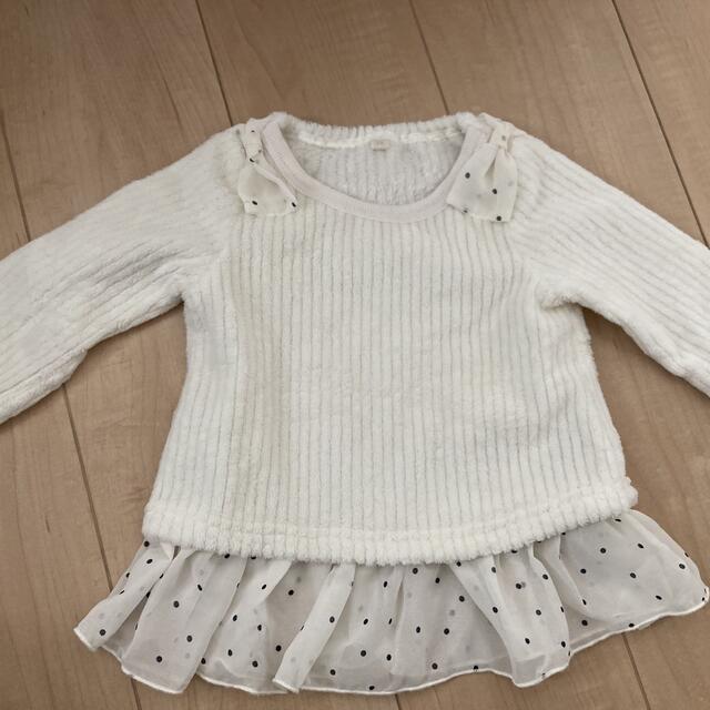 【幼児 女の子 冬】フリル付きニット キッズ/ベビー/マタニティのベビー服(~85cm)(ニット/セーター)の商品写真