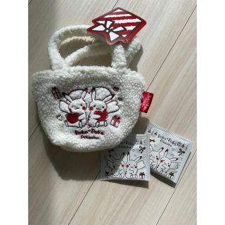 【未使用】ミニトート　ボア　もふもふ　もこもこ　ピカチュー　pokapoka(キャラクターグッズ)