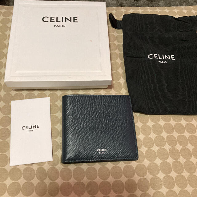 新品CELINE二つ折り財布　ネイビー　ユニセックス