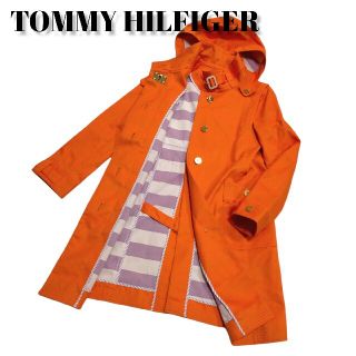 トミーヒルフィガー(TOMMY HILFIGER)の【希少】トミーヒルフィガー トレンチコート ステンカラーコート オレンジ(トレンチコート)