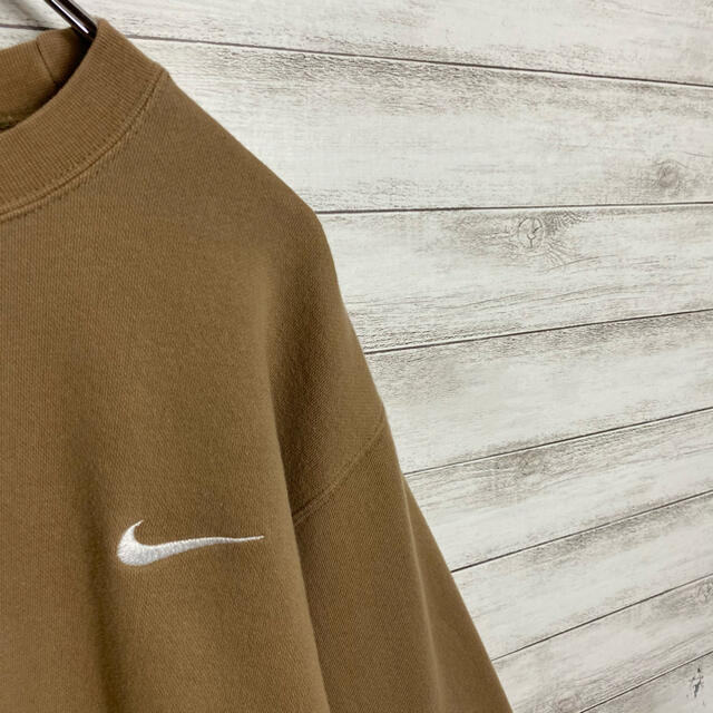 白木/黒塗り NIKE ナイキ スウェット L 刺繍ロゴ ワンポイントロゴ