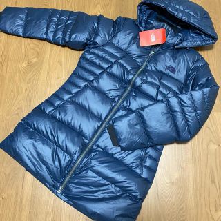 ザノースフェイス(THE NORTH FACE)の新品　ノースフェイス　レディース　ロングダウンパーカー　ネイビー　Lサイズ(ダウンジャケット)