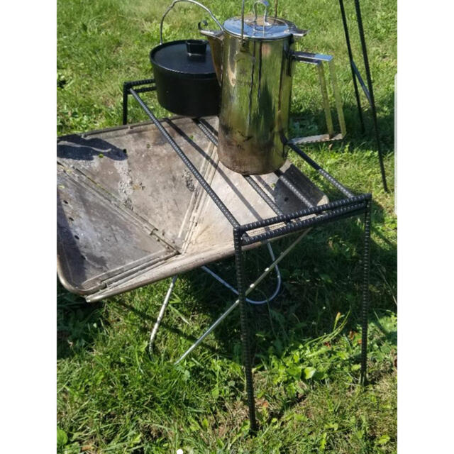 スノーピーク 焚き火台L用　ロストル&amp;スタンド　アイアンラック/アイアンレッグ スノーピーク 焚き火台L用 ロストル&スタンド ソロキャン調理台