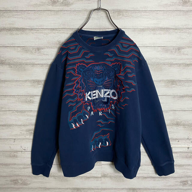 KENZO(ケンゾー)の【即完売モデル】KENZOケンゾー刺繍デカロゴ虎タイガースウェット入手困難 メンズのトップス(スウェット)の商品写真