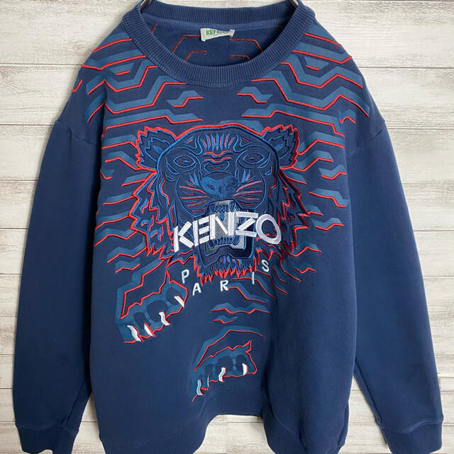 KENZO(ケンゾー)の【即完売モデル】KENZOケンゾー刺繍デカロゴ虎タイガースウェット入手困難 メンズのトップス(スウェット)の商品写真