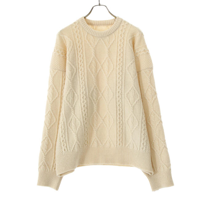 stein OVERSIZED CABLE KNIT LS オートミールニット/セーター