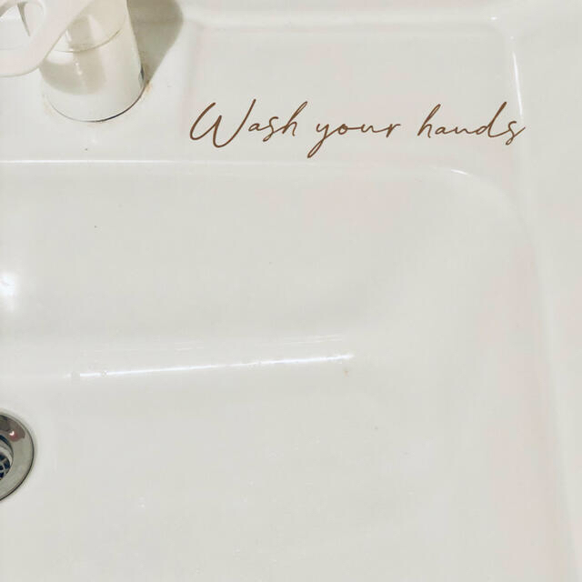 選べるフォント　Wash your hands ステッカー　手洗い　トイレ ハンドメイドのインテリア/家具(インテリア雑貨)の商品写真