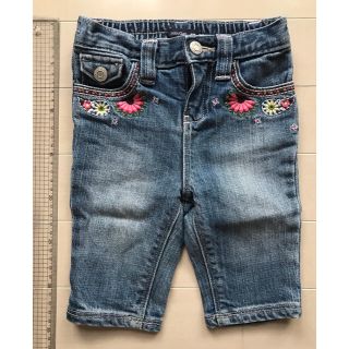 ベビーギャップ(babyGAP)のベビーギャップ 花刺繍 デニムパンツ 80 ベビー 女の子 ジーパン ジーンズ(パンツ)