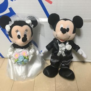 ディズニー(Disney)の【ひなた様専用】ミッキーミニー ウエディングぬいぐるみ★ディズニー★美品(キャラクターグッズ)