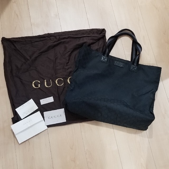 Gucci(グッチ)の正規本物☆グッチ♪GG ブラックキャンバス☆トートバッグ ハンドバッグ レディースのバッグ(トートバッグ)の商品写真