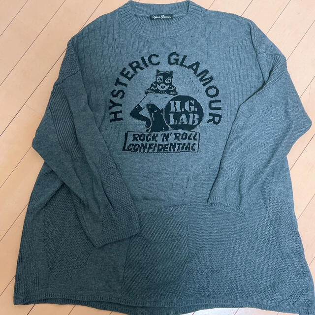 HYSTERIC GLAMOUR　ニット ワンピース セーター　グレー　Free