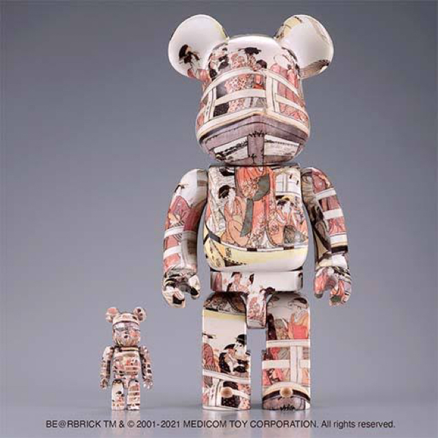 BE@RBRICK 喜多川歌麿「両国橋の上下」 100% ＆ 400% 2個全高約70mm400%